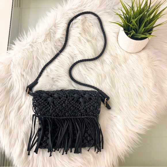 Macrame fringe crossbody bag - Picture 1 of 5